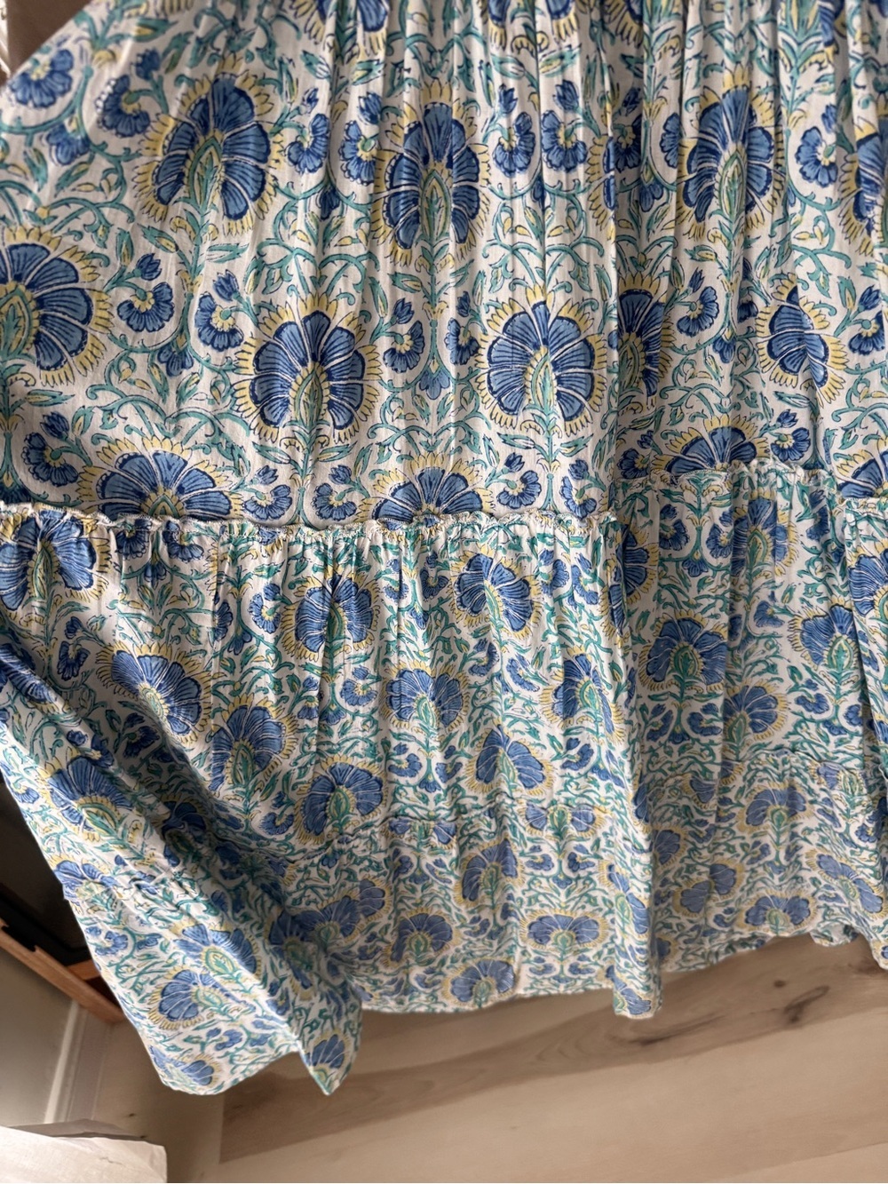 Sohana block print maxi dress cotton Zoey floral smocked tiered ruffle boho - Picture 6 of 11